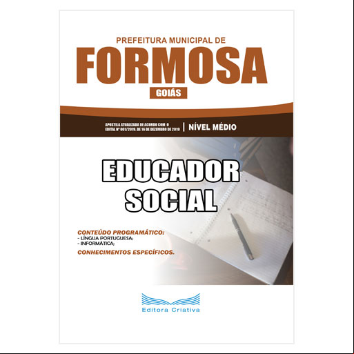 Apostila Prefeitura de Formosa (GO) 2020 - Educador Social