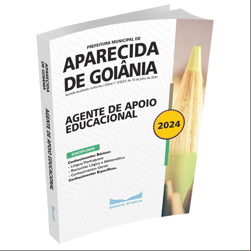 Apostila Prefeitura Aparecida de Goiânia (GO) 2024 - Agente de Apoio Educacional