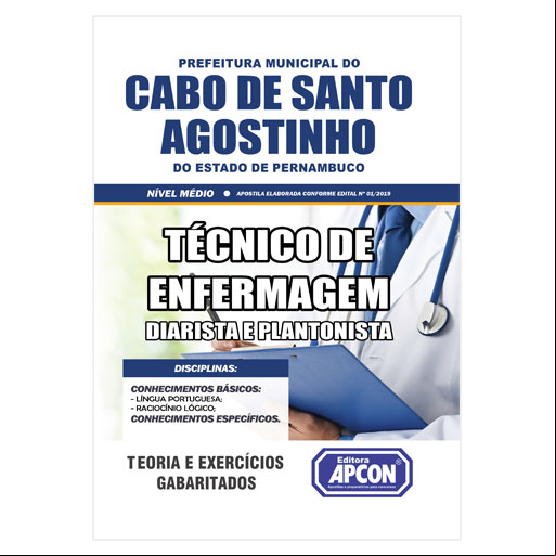 Apostila Prefeitura Cabo de Santo Agostinho (PE) 2019 - Técnico em Enfermagem - Diarista e Plantonista